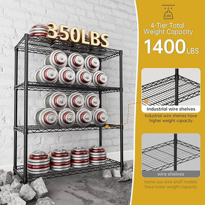 SINGAYE 4 Garage Heavy Duty Shelving Unit Kitchen Pantry Close Home Organizers - Image 8