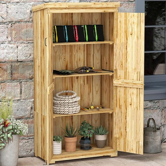 Wooden Garden Shed, Outdoor Storage Cabinet by Zjjseloru