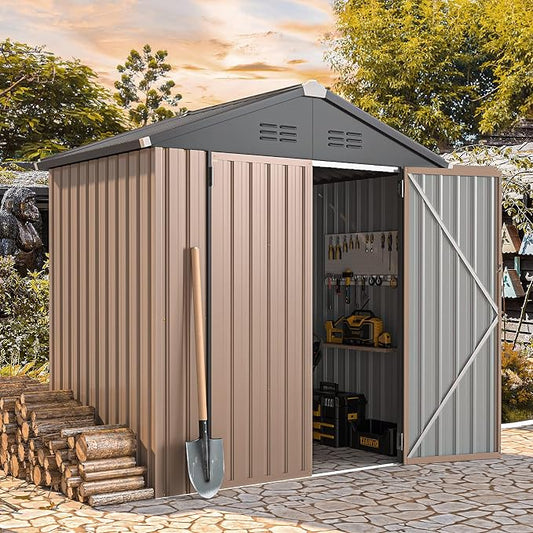 AECOJOY 6' x 4' Storage Shed, Metal Sheds & Outdoor Storage Clearance, Utility by AECOJOY