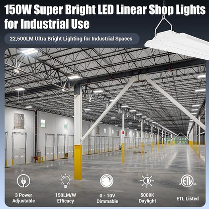 150W 2 Pack 2FT LED Linear High Bay Shop Light Fixture, Indoor Area Workshop - Image 2