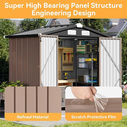 Aoxun 6x3.9 FT Shed Metal Outdoor Storage Shed Garden Shed - Image 6