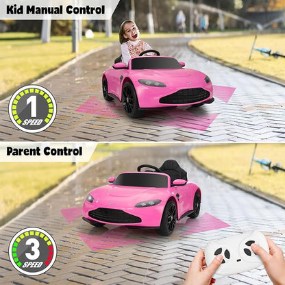 Ride on Car with Remote Control, 12V Licensed Aston Martin Electric Car - Image 2