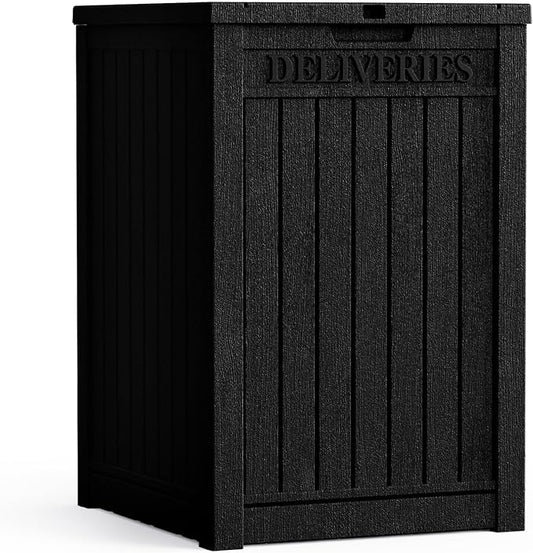 55 Gallon Lockable Resin Deck Box, Waterproof & UV-Resistant Outdoor Storage Box by Home
