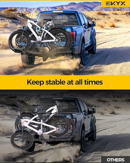 KYX 220 lb Hitch Mounted E-Bike Rack, 2-Bike Rack Hitch Mount Platform Style - Image 2