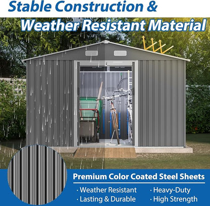 10X8 FT Outdoor Metal Storage Shed - Image 3