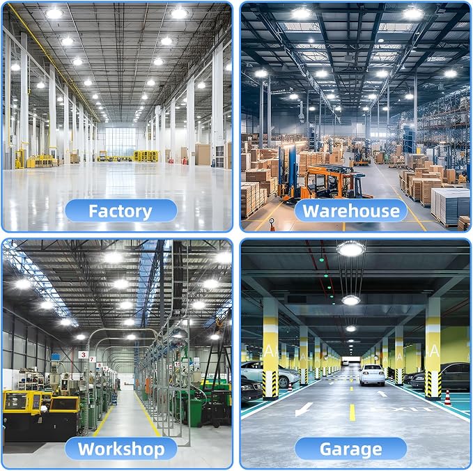 400W LED High Bay Light 56000LM 5000K 120VAC UFO Light IP65 Waterproof Dimmable - Image 9