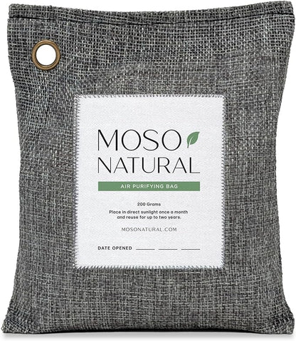 Moso Natural Air Purifying Bag 200g | Premium Bamboo Charcoal Odor Absorber by MosoNatural