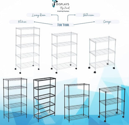 5 Tier Wire Shelving Unit Storage Rack, Metal Heavy Duty Utility Organizers - Image 7