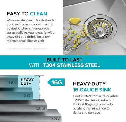 KRAUS Kore 36-Inch Undermount Workstation 16 Gauge Single Bowl Stainless Steel - Image 9