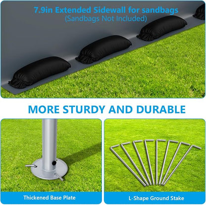 6x8FT Outdoor Storage Shelter Carport, Portable Shelter Heavy Duty Storage Shed - Image 6