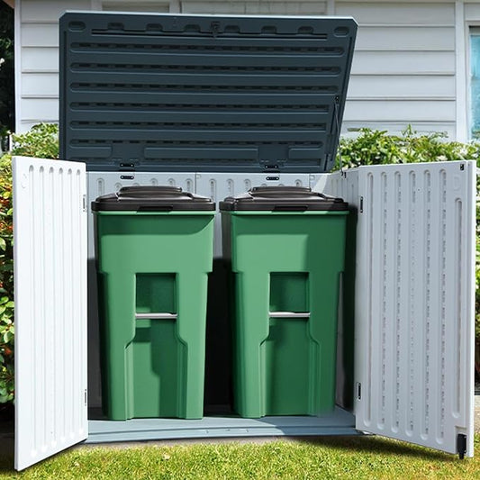YITAHOME Extra Large Outdoor Horizontal Storage Shed, 4.5x4ft Resin Tool Sheds by YITAHOME