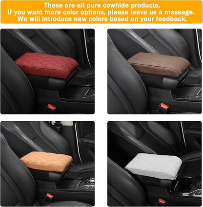 Car Center Console Cover pad Genuine Cowhide Leather, Vehicle Arm Rest Cushion - Image 7