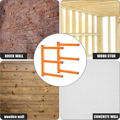 UNITEDPOWER Wall Mount Wood Organizer, Lumber Storage Rack, Heavy Duty Metal - Image 7