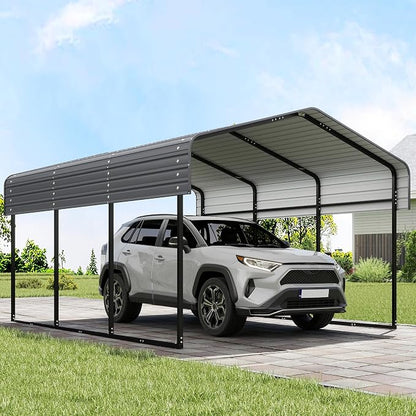 Real Relax 10x15FT Heavy Duty Metal Carport, Outdoor Carport Canopy by RealRelax