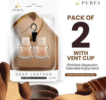 Deep Leather Car Air Freshener for Men | Pack of 2 Long Lasting Automotive Air - Image 7