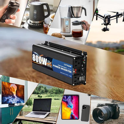 LVYUAN 800 Watt Pure Sine Wave Power Inverter 24V to 110V/120V DC to AC - Image 5