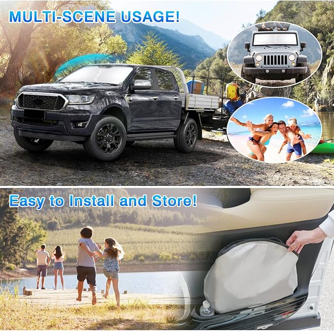 T TGBROS Windshield Sun Shade for Chevrolet Equinox 2025 Accessories Foldable - Image 6