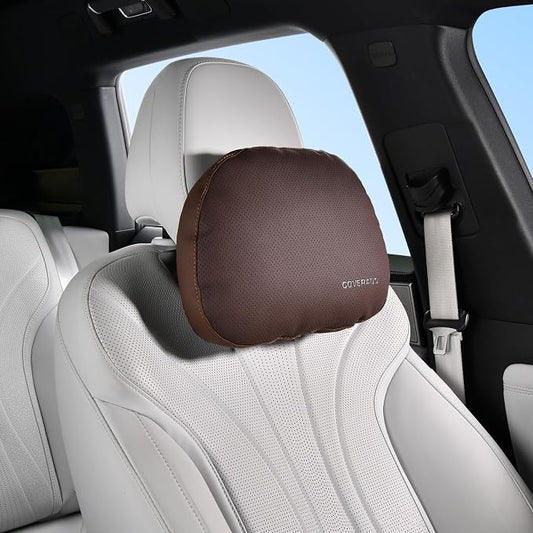 Coverado Leather Car Headrest Pillow Car Neck Pillow by COVERADOAUTO
