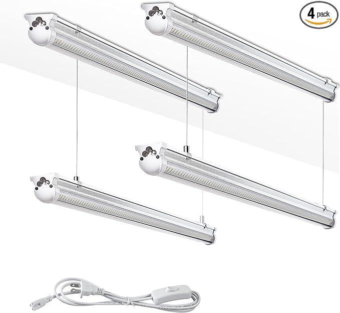 4Pack 8FT LED Shop Light Garage Lights, 100W 6000K 15000LM White Light by Skymoatled