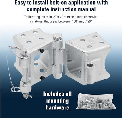 Fulton HDPB340101 Bolt On Folding Trailer Tongue Swing Away Hinge Kit - Image 3