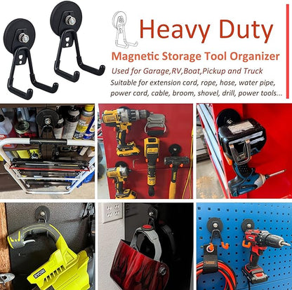 ULIBERMAGNET Heavy Duty Magnetic Garage Hook, 6 Pack Strong Large Magnet Hooks - Image 5