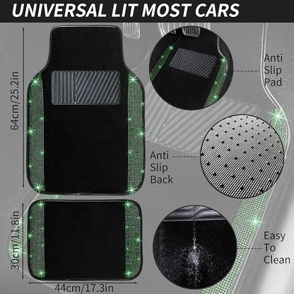 NBTEPEM Bling Car Floor Mats Full Set, Universal Fit Most Cars - Image 7