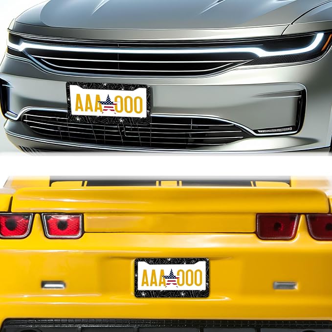License Plate Cover for Men Black and White License Plate Frames for Women - Image 8