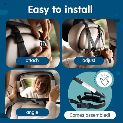Onco LED Baby Car Mirror with Light - Image 7