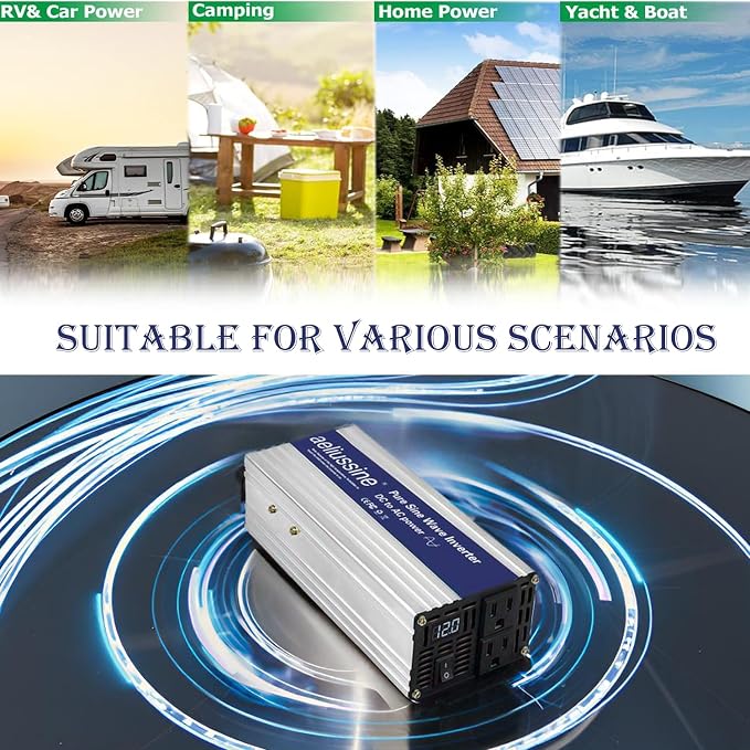 1000W Pure Sine Wave Inverter-48V DC to 110V 120V AC Power Converter - Image 6