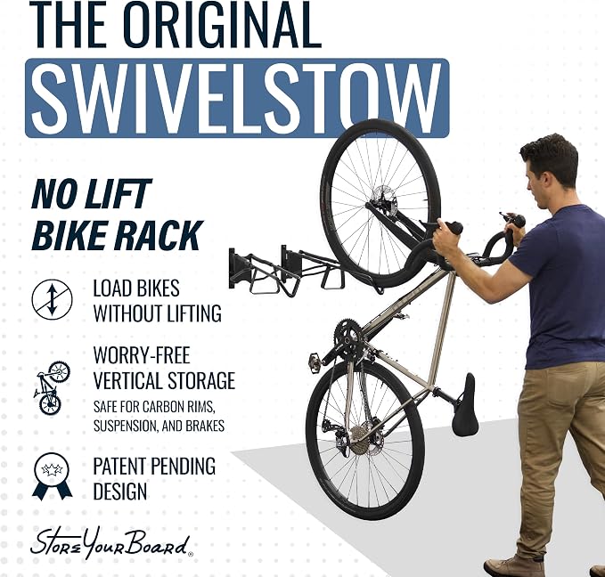 StoreYourBoard SwivelStow Road & Gravel Bike Storage 2 Pack – Heavy Duty Bike - Image 2