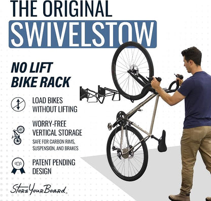 StoreYourBoard SwivelStow Road & Gravel Bike Storage 2 Pack – Heavy Duty Bike - Image 2