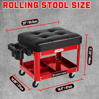 Rolling Mechanic Shop Stool - Image 2