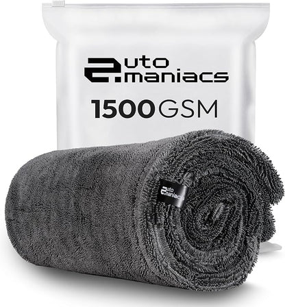 AutoManiacs Drying Towel for Car Detailing, 1500 GSM Ultra Super Absorbent by AutoManiacs