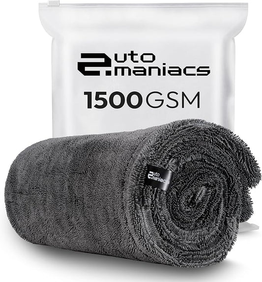 AutoManiacs Drying Towel for Car Detailing, 1500 GSM Ultra Super Absorbent by AutoManiacs