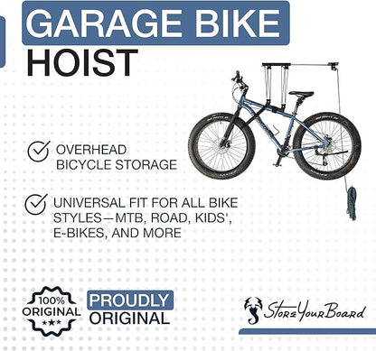 StoreYourBoard Bike Hoist, No-Slip Bicycle Ceiling Storage, Heavy-Duty Garage - Image 5