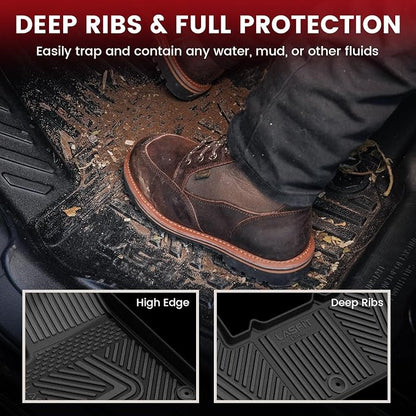 LASFIT Floor Mats for Rivian R1T 2024 2023 2022, All Weather Floor Liner TPE - Image 6