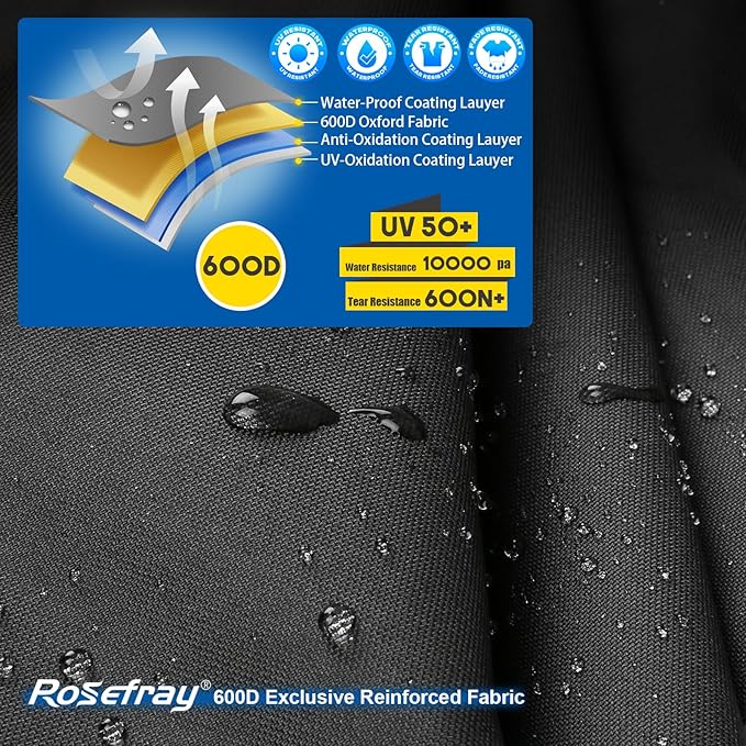Rosefray Trike Cover, Motorcycle Cover Heavy Duty 600D Waterproof - Image 2