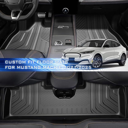 Car Floor Mats for Ford Mustang Mach-E 2021-2024 2025 Accessories, TPE All - Image 2