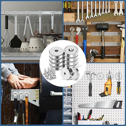 MIKEDE 70 LBS Magnets with Screw Holes, 6 Pack Force Neodymium Cup Magnets 25mm - Image 6