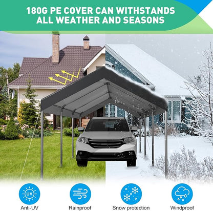 10X20 Ft Heavy Duty Carport Canopy, Portable Garage, Car Tents, Reinforced - Image 6