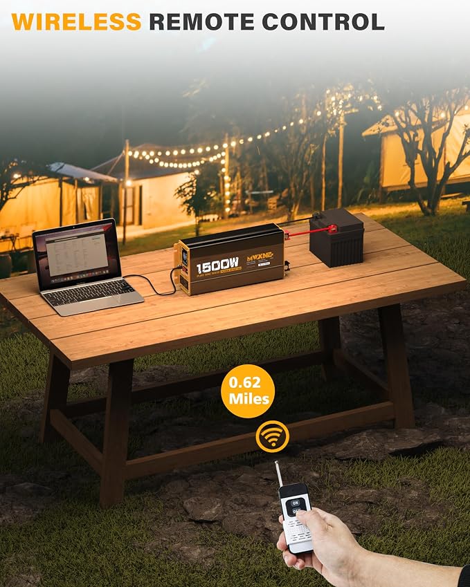 1500W Pure Sine Wave Power Inverter DC 12V to AC 110V 120V Converter - Image 6