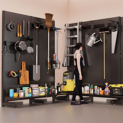 JWX Garage Pegboard Tool Organizer Free Standing, Organizer Storage Rack - Image 4