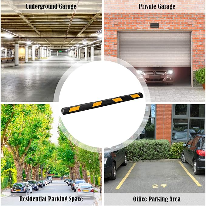 Goplus Parking Block, 72” Rubber Parking Bumpers - Image 3