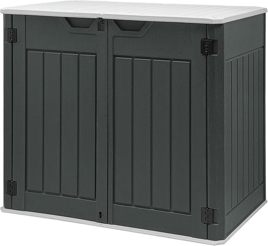 GOOBED 4.5x4ft Outdoor Horizontal Resin Storage Shed, 47 cuft Large Waterproof by GOOBED