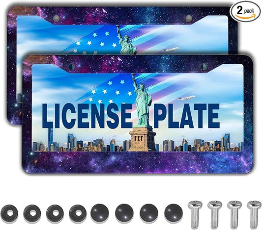 License Plate Frames for Men Multicolor License Plate Cover for Women Galaxy by Unknown