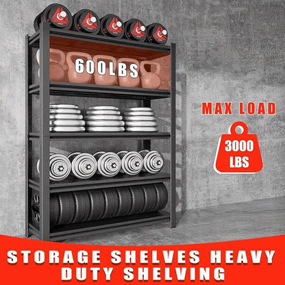 63" H Garage Shelving 3000LBS Heavy Duty Steel Shelving Units, Adjustable 5 - Image 6