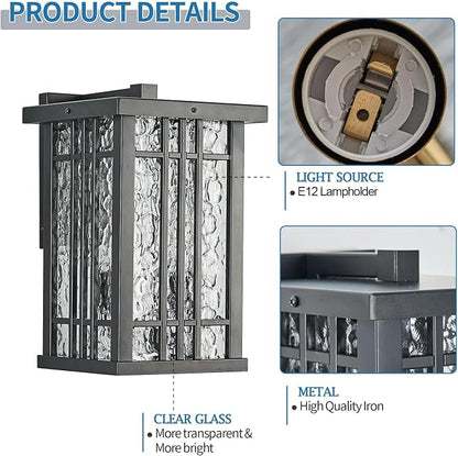 2-Light Outdoor Wall Light E26 Base Metal Frame - Image 3