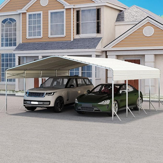 20x20 Carport, Heavy Duty Metal Car Port, All-Weather Protection, Easy Assembly by Unknown