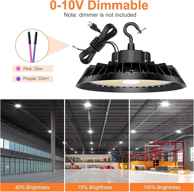9Pack LED High Bay Lights, Super Bright 200W UFO High Bay LED Shop Lights - Image 9