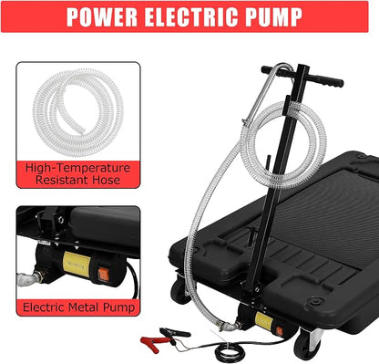 ‌17 Gal Electric Oil Drain Pan, Low Profile Mobile Oil Changing Pan - Image 2